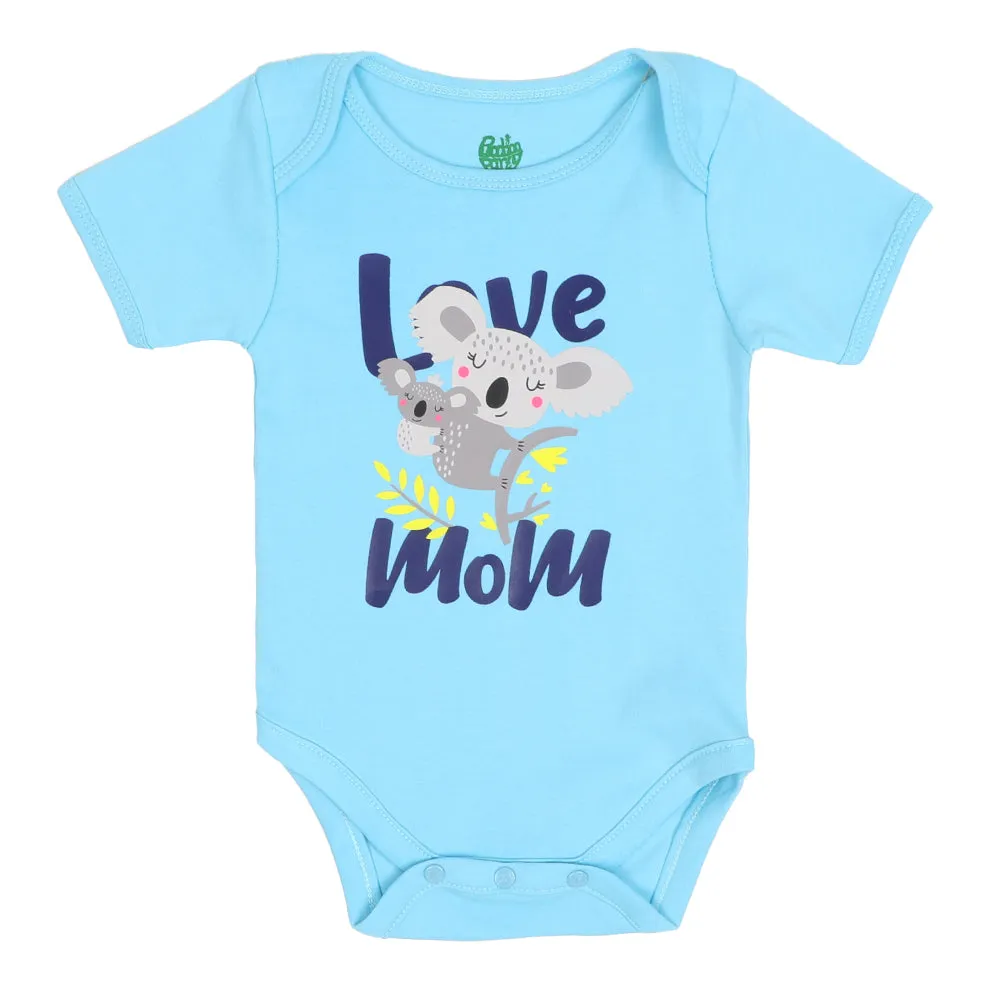 Infant Boys Knitted Romper Love Mom - Tropical B | Bachaa Party Baby Clothes Rompers