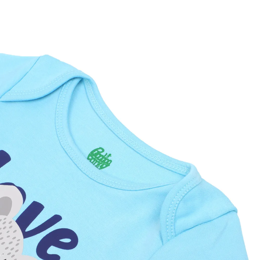 Infant Boys Knitted Romper Love Mom - Tropical B | Bachaa Party Baby Clothes Rompers