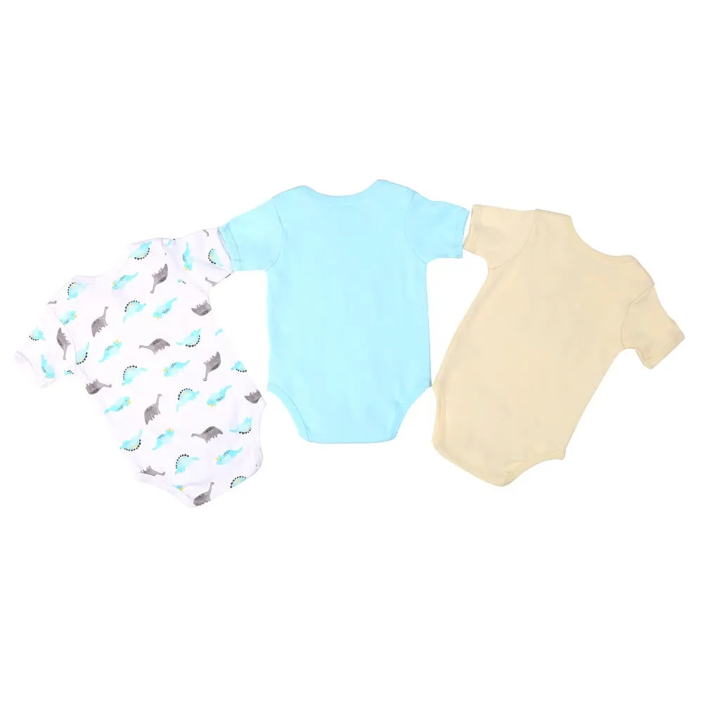 Infant Boys Romper 3Pc Dino - Mix. | Bachaa Party Baby Clothes Rompers