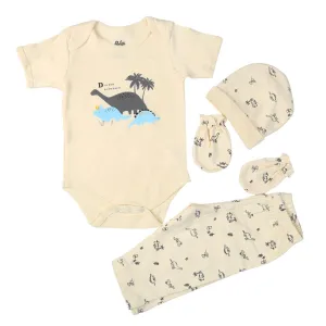 Infant Boys Set 4Pc Dino - A.White | Bachaa Party Baby Clothes Rompers