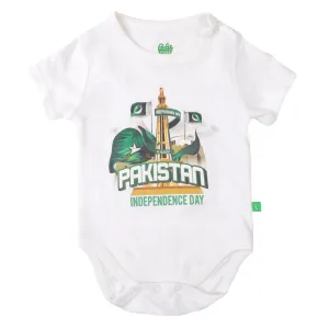Infants Boys Basic Romper Independence Day - White | Bachaa Party Baby Clothes Rompers