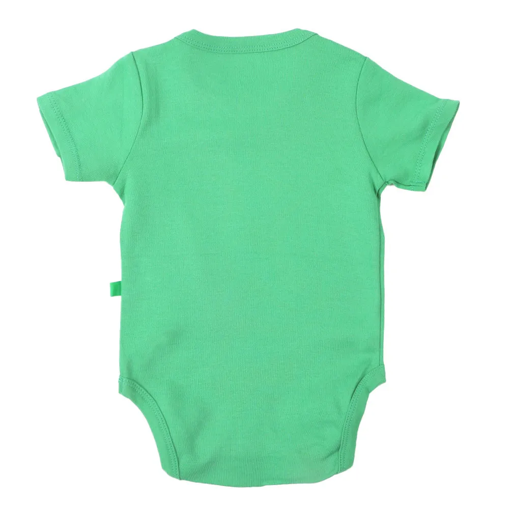 Infants Boys Basic Romper Protect Yourself - Fern Green | Bachaa Party Baby Clothes Rompers