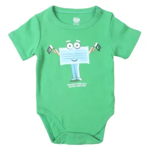 Infants Boys Basic Romper Protect Yourself - Fern Green | Bachaa Party Baby Clothes Rompers