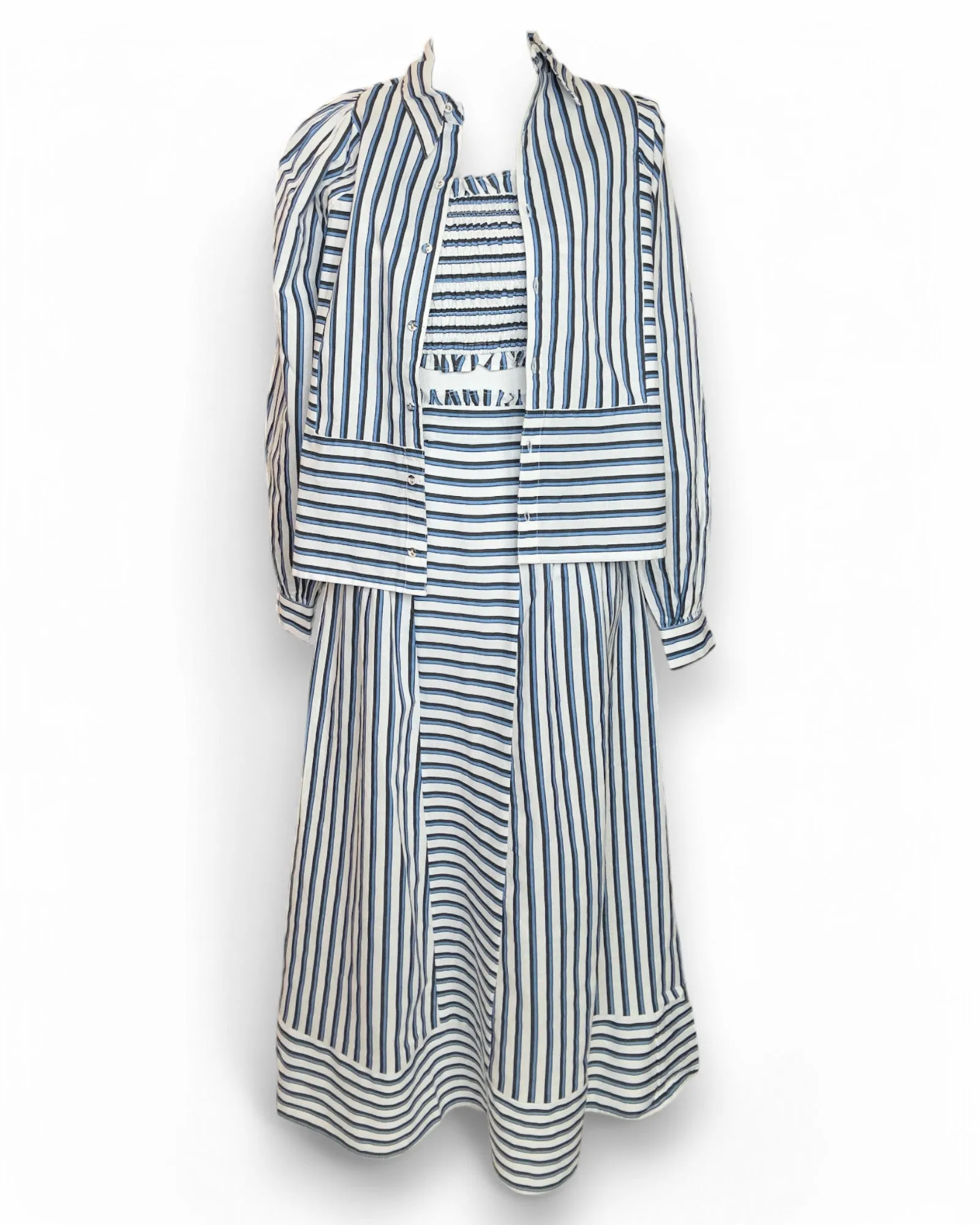 Isadora Button Front Blouse | Vintage Blue