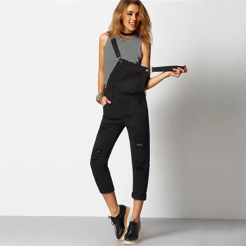 Jocelyn Black Denim Overalls
