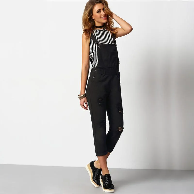 Jocelyn Black Denim Overalls