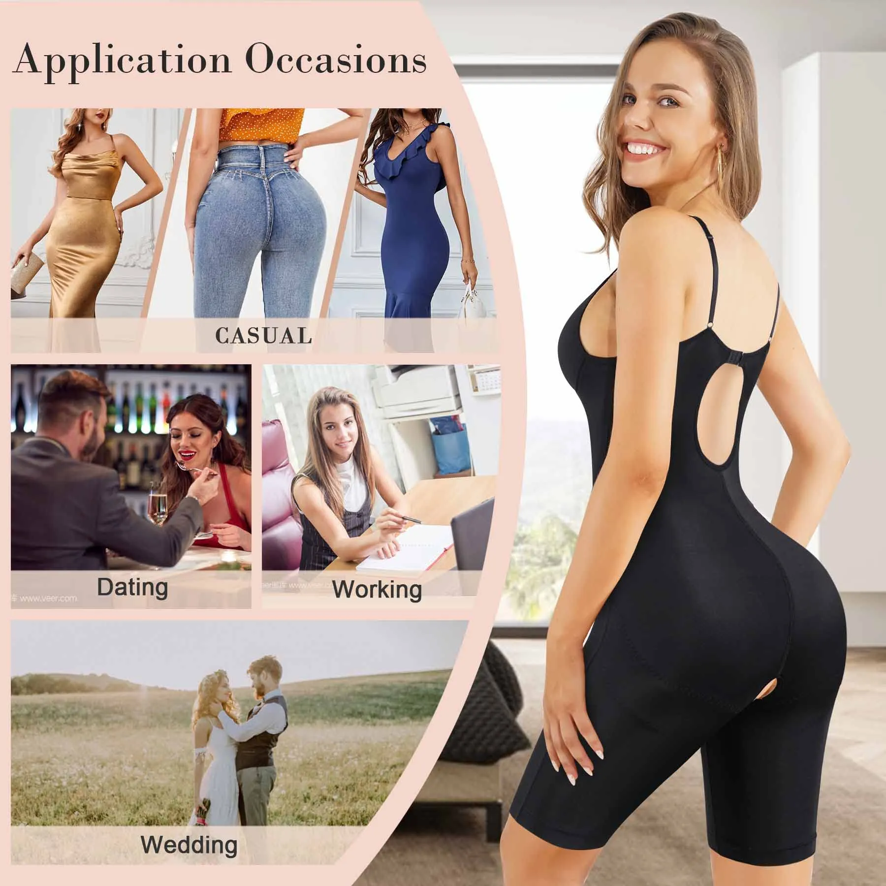 Junlan Women 2 in 1 Tummy Control Body Shaper