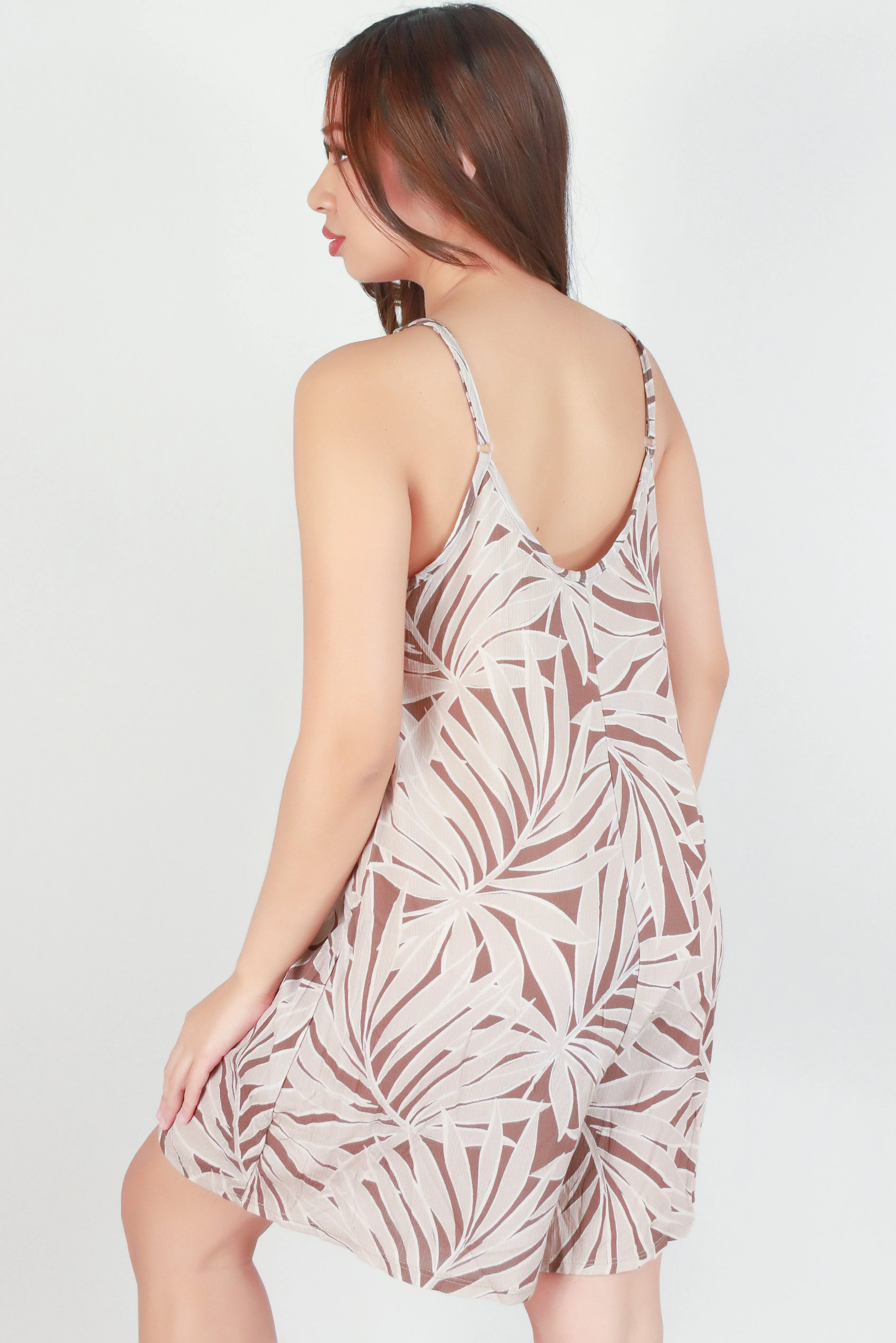 LEAF PRINT NO WAIST ROMPER