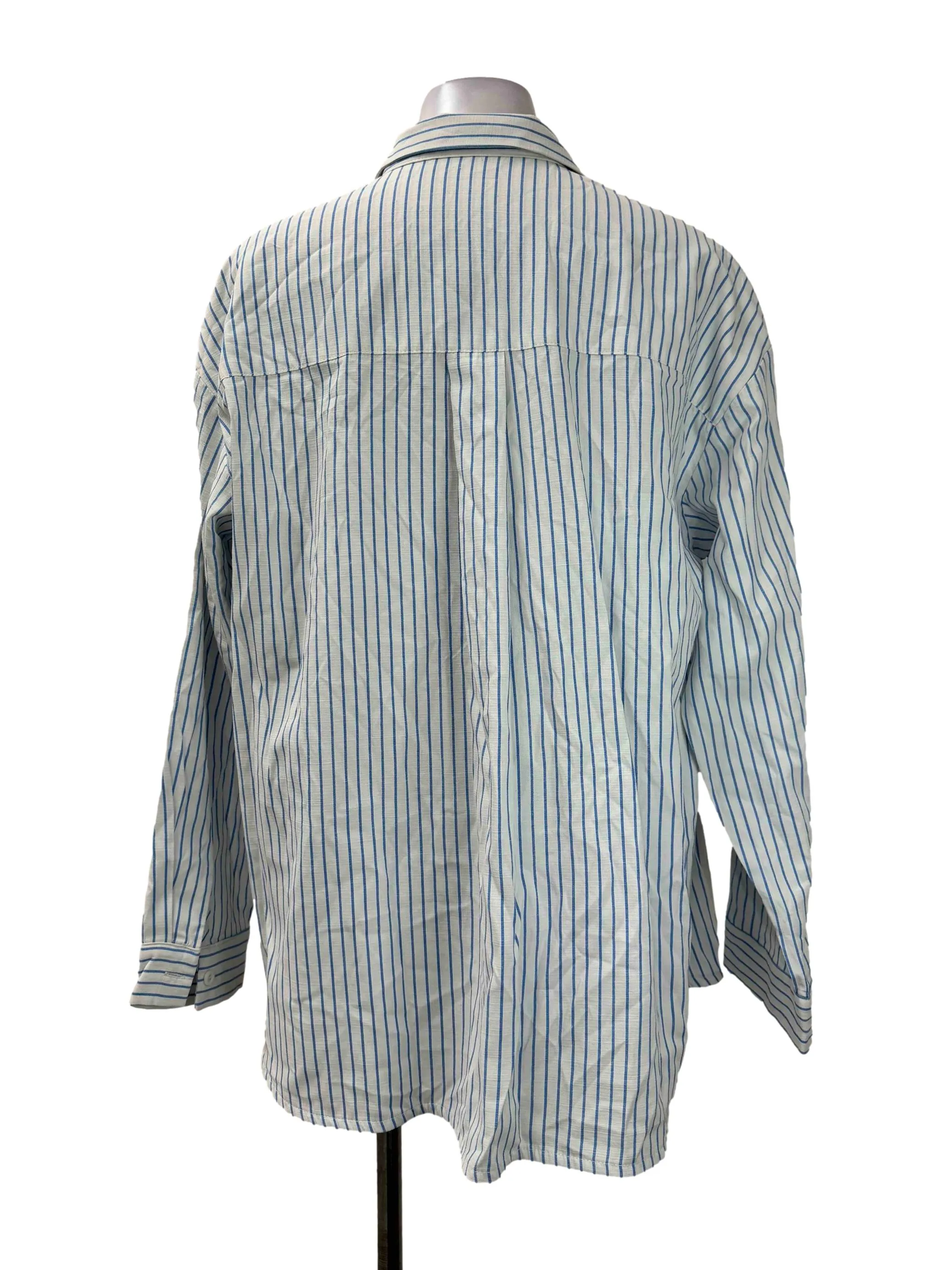Light Blue Stripes Button Top