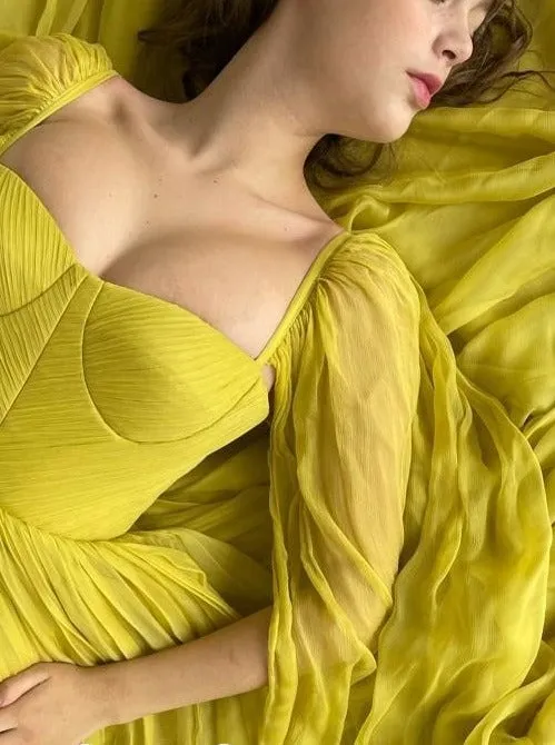 Long Cape Side Slit A-Line Evening Dress