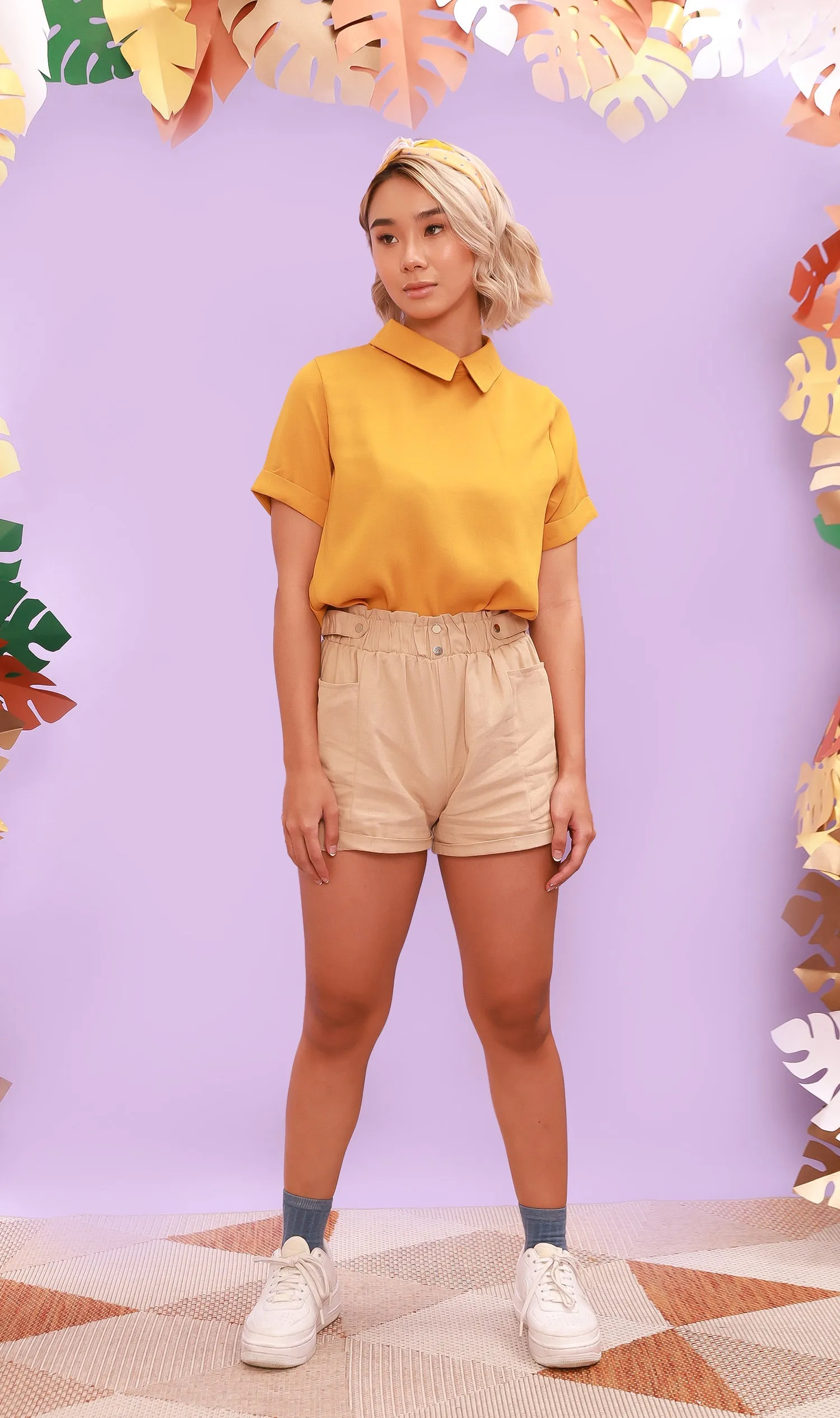 MADDIE Flat-Collar Top (Canary)