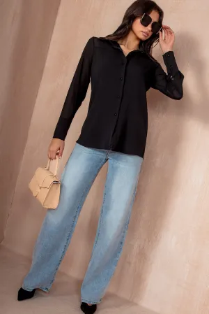 Maeve Black Chiffon Shirt