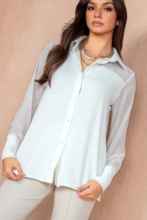 Maeve White Chiffon Shirt