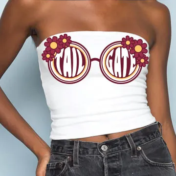 Maroon & Yellow Sunglasses Tube Top
