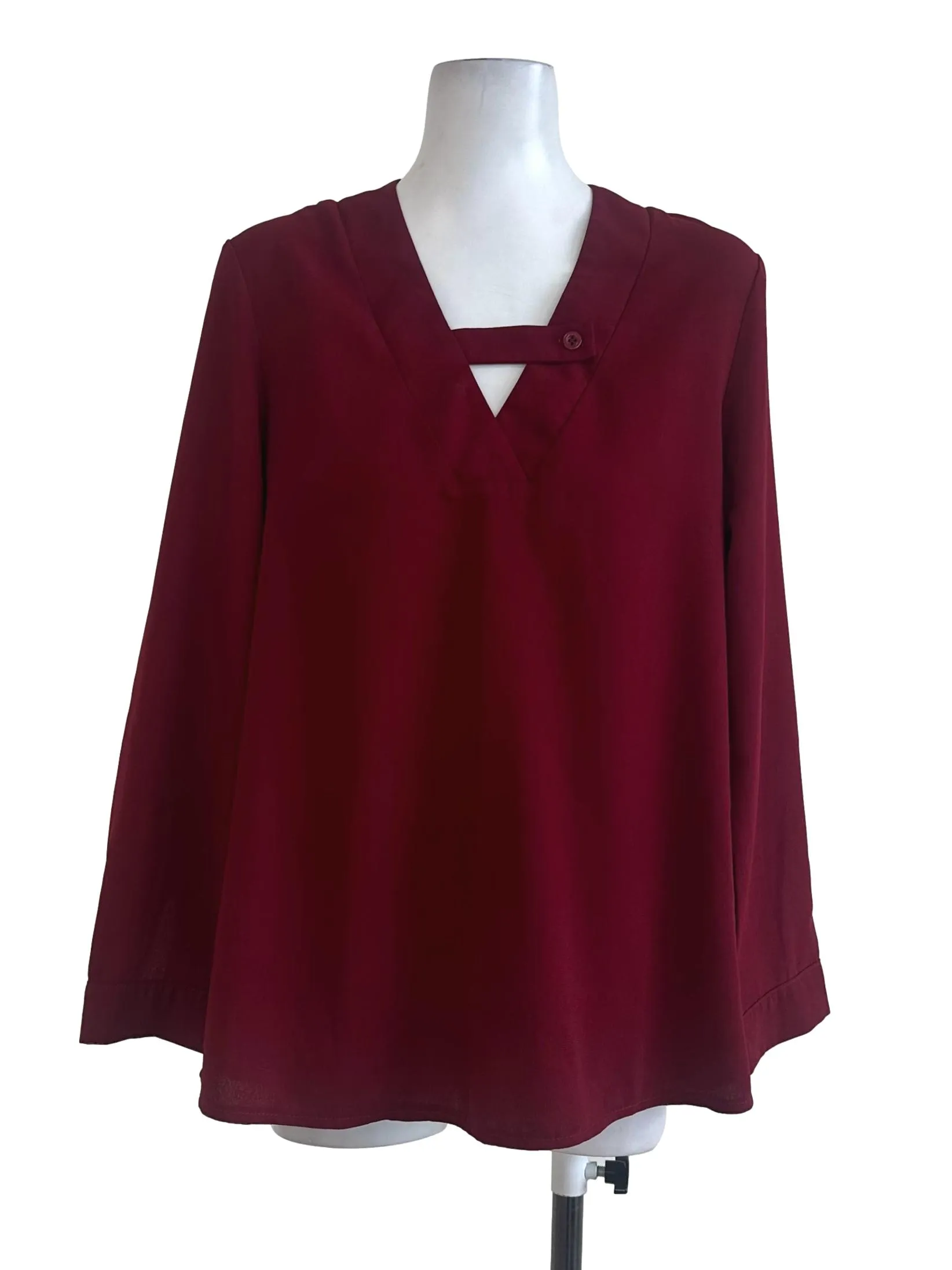 Maroon Red Plain Top