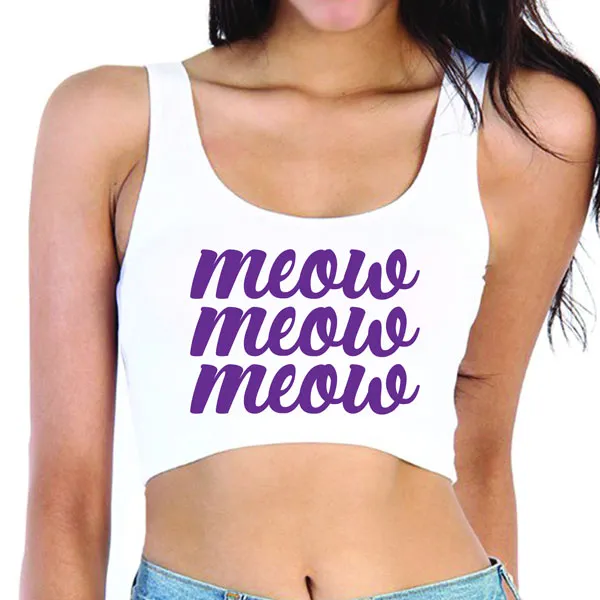 Meow Meow Meow Crop Tank Top