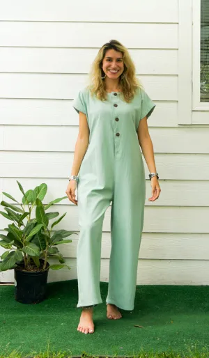 Mint Organic Cotton Jumpsuits with Pockets