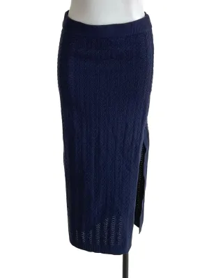 Navy Blue Knit Skirt
