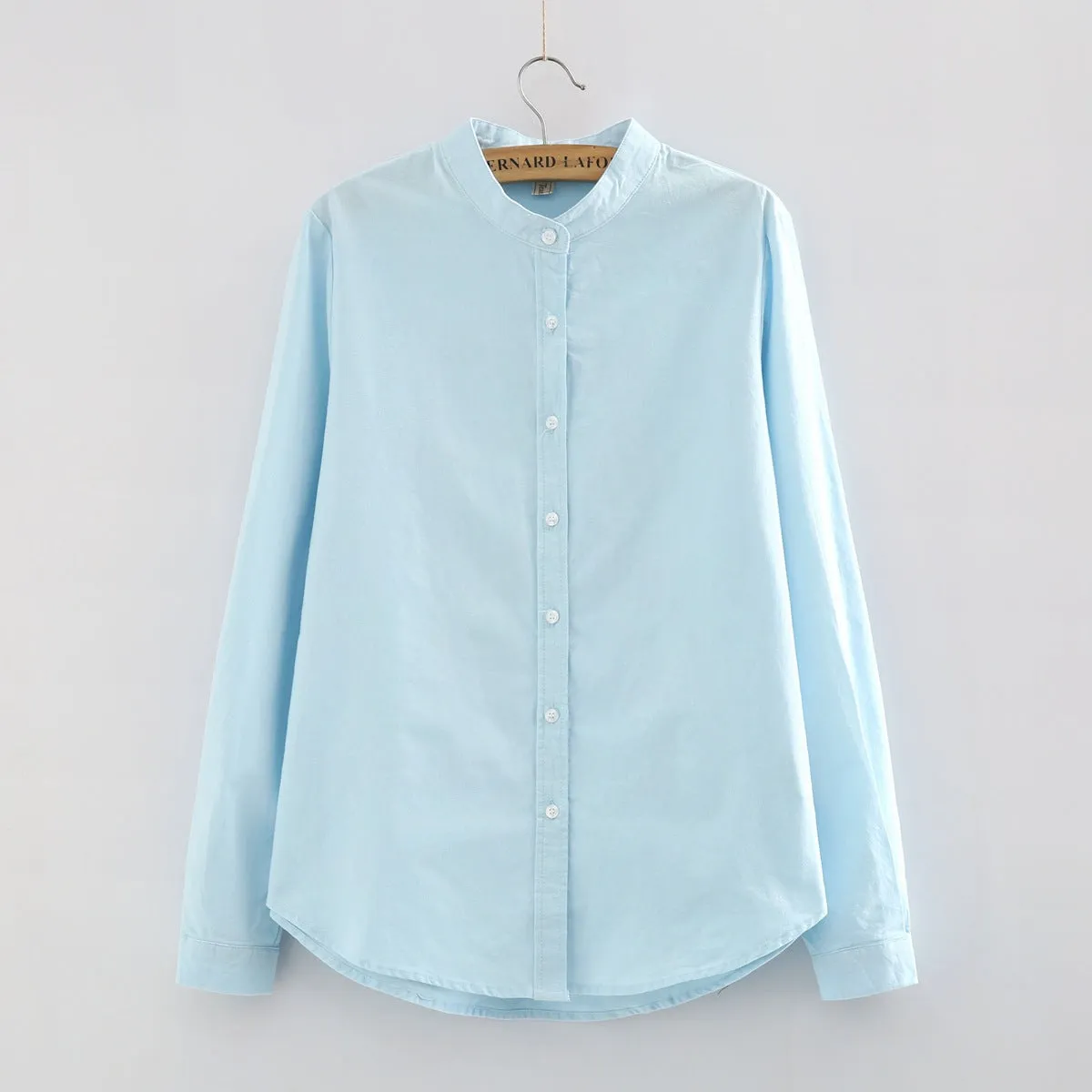 New Arrival Shirt Casual Cotton Stand Collar Solid
