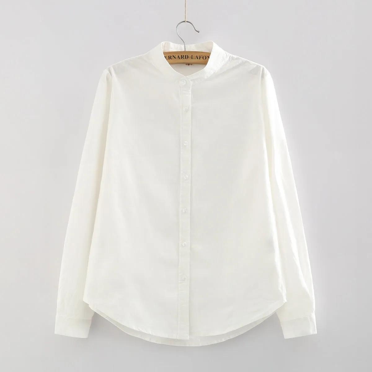 New Arrival Shirt Casual Cotton Stand Collar Solid