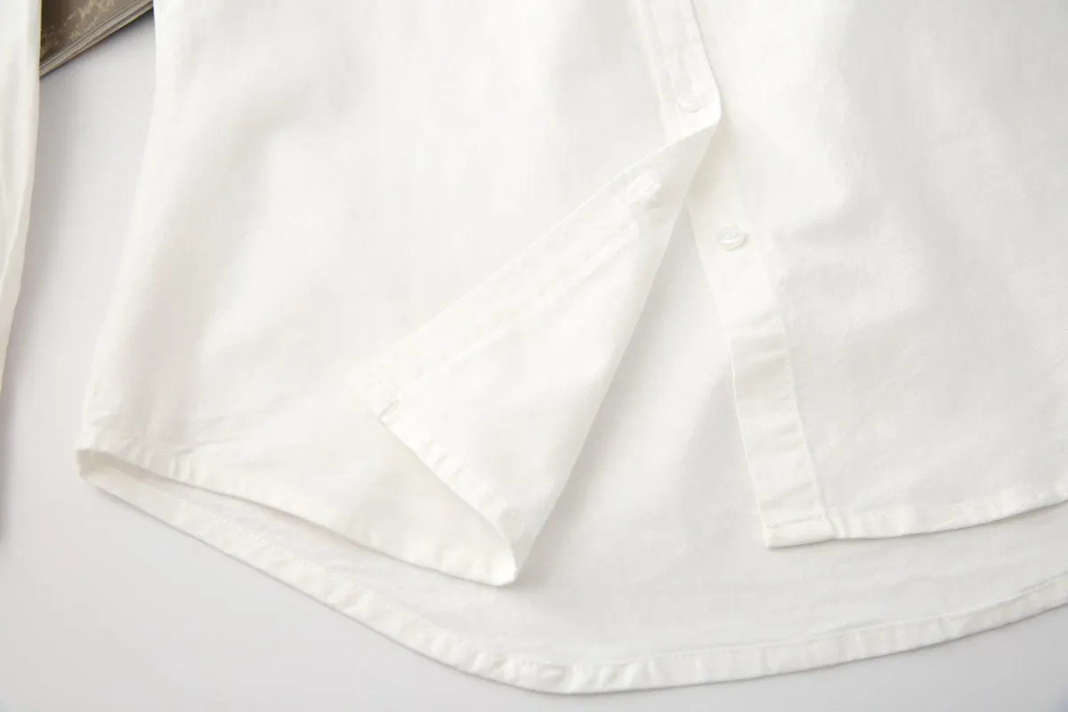 New Arrival Shirt Casual Cotton Stand Collar Solid