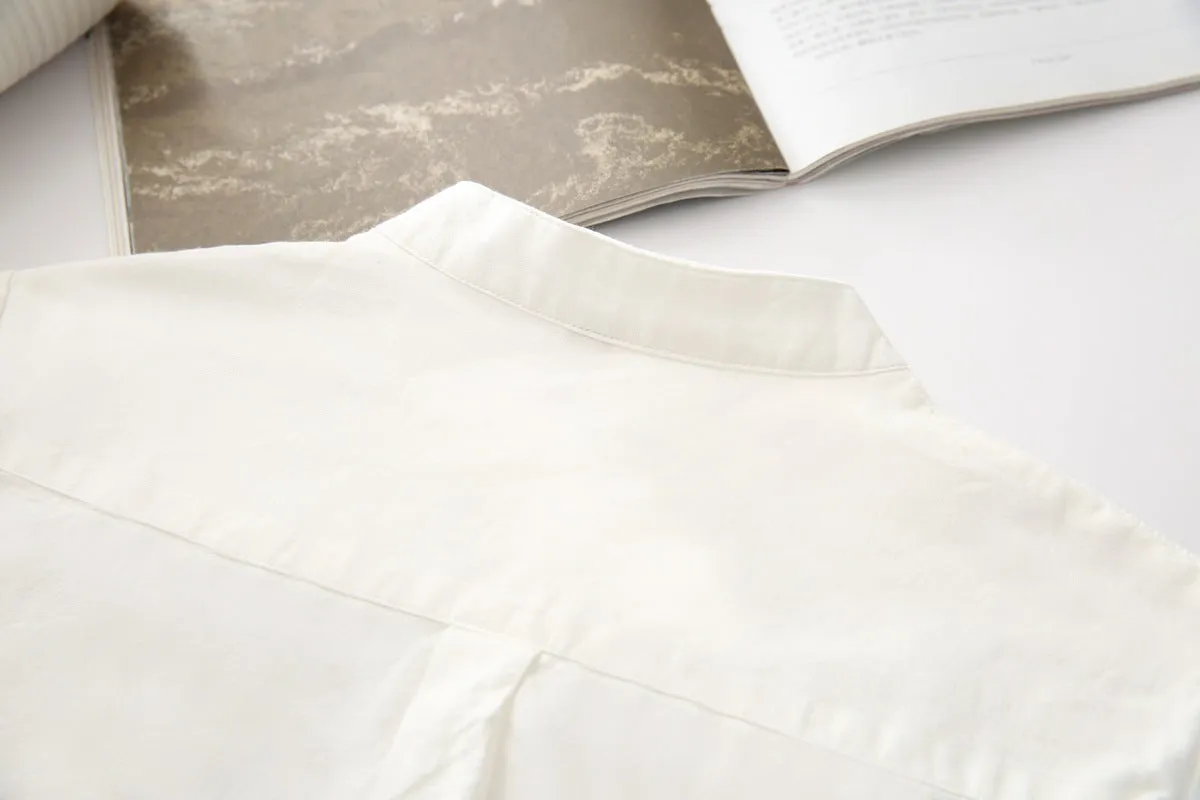 New Arrival Shirt Casual Cotton Stand Collar Solid