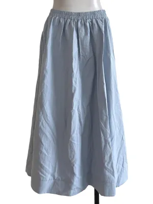 Pastel Blue Side Slit Midi Skirt