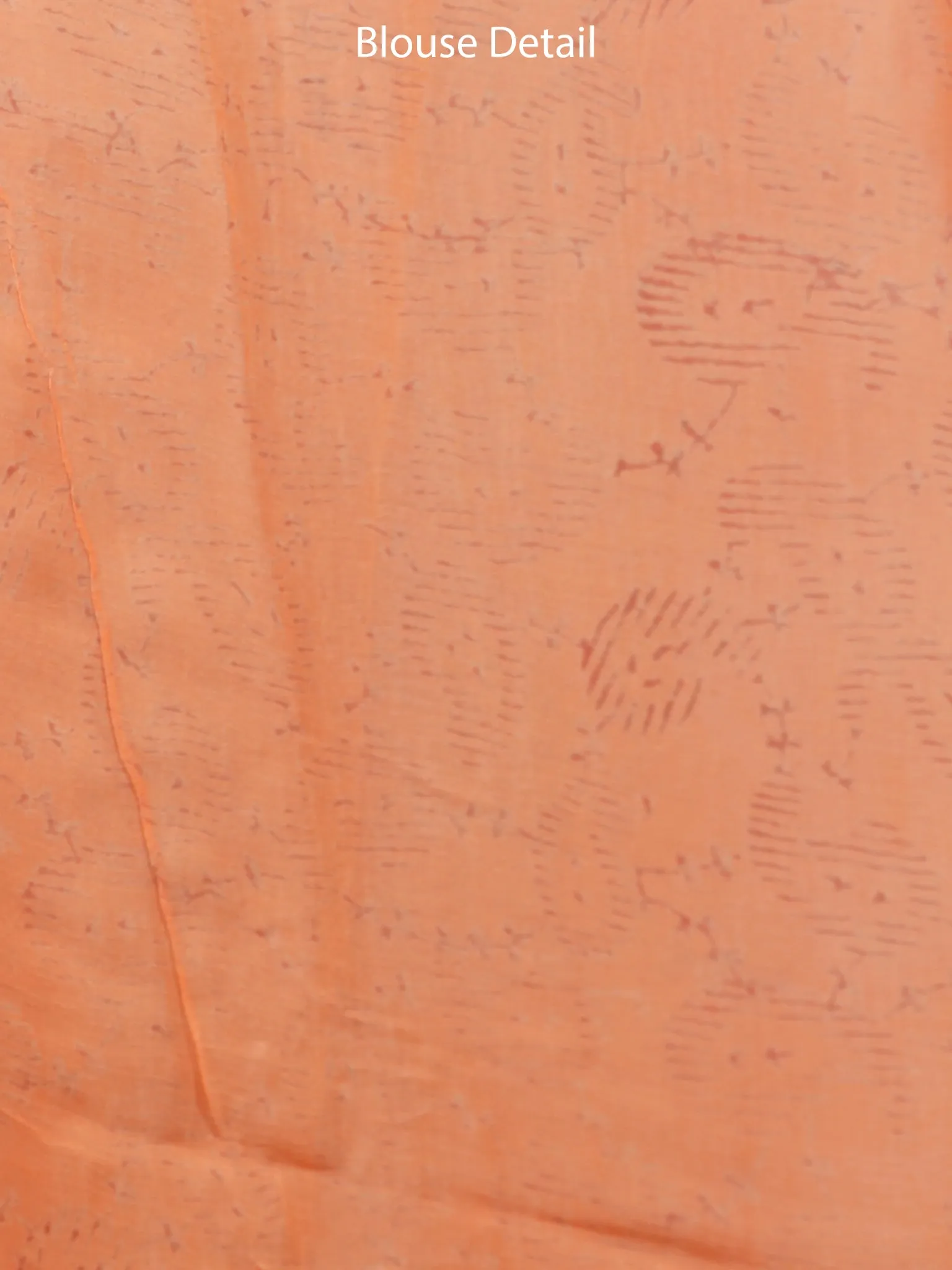 Peach Blue Hand Block Printed Chiffon Saree with Zari Border - S031703281