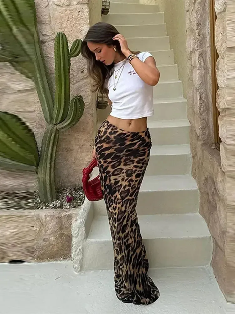 Philida® | Long Leopard Print Skirts