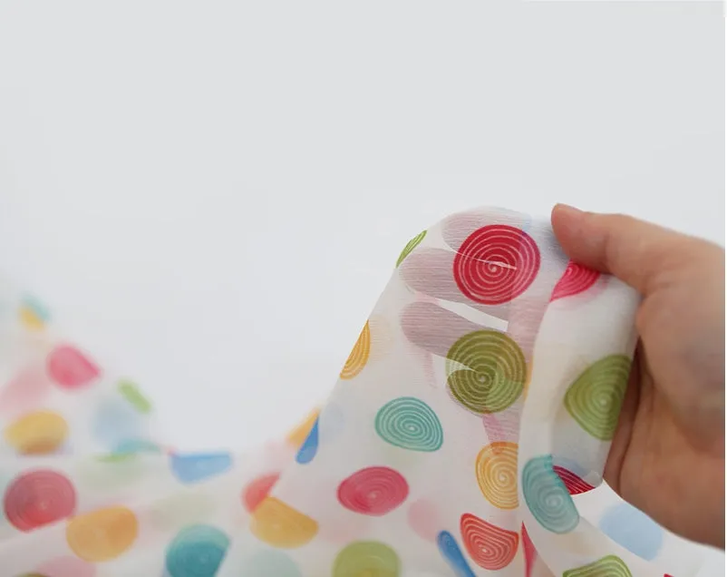 Polka Dots Chiffon Fabric By the Yard /19337