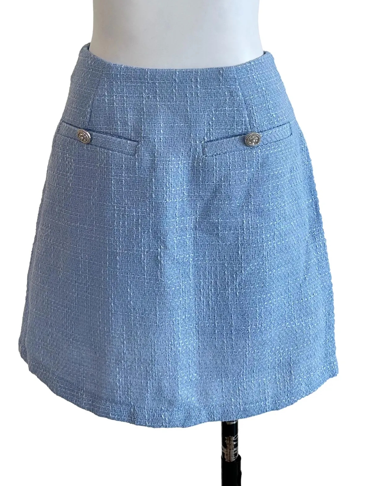 Powder Blue Bodycon Mini Skirt