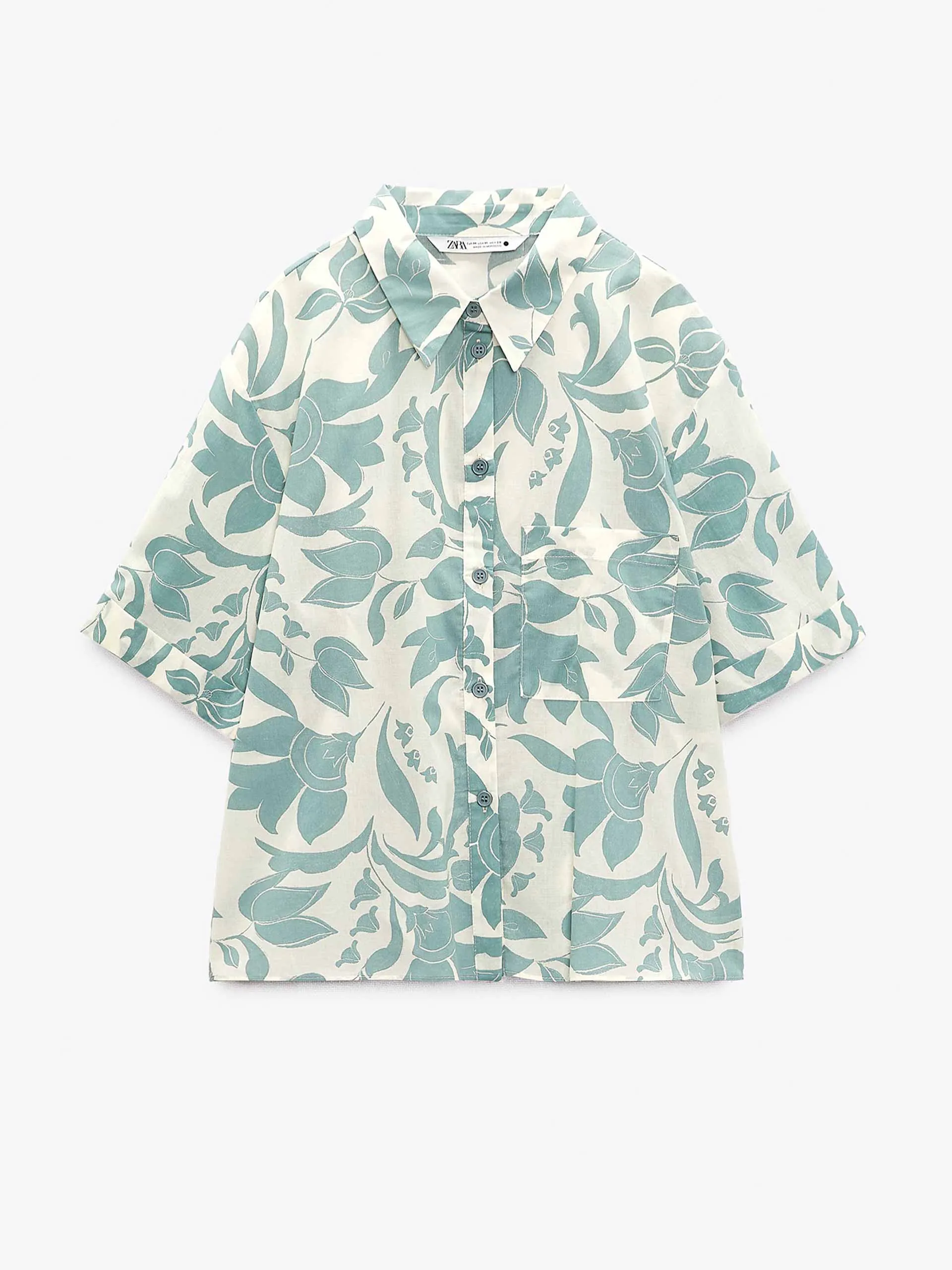Printed cotton ecru shirt