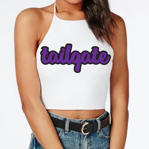 Purple & Black Tailgate Halter Top