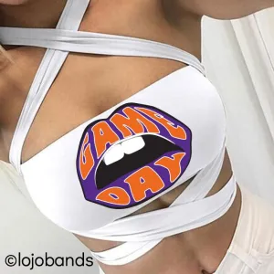 Purple & Orange Game Day White Multiway Bandeau