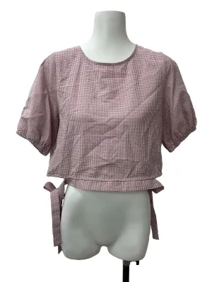 Purple Gingham Sleeved Top