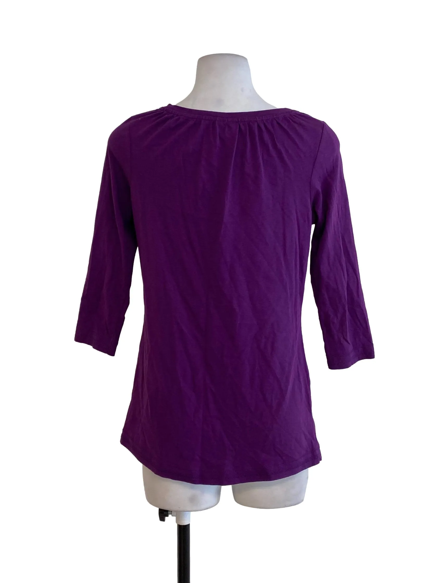Purple Sabrina Neck Top