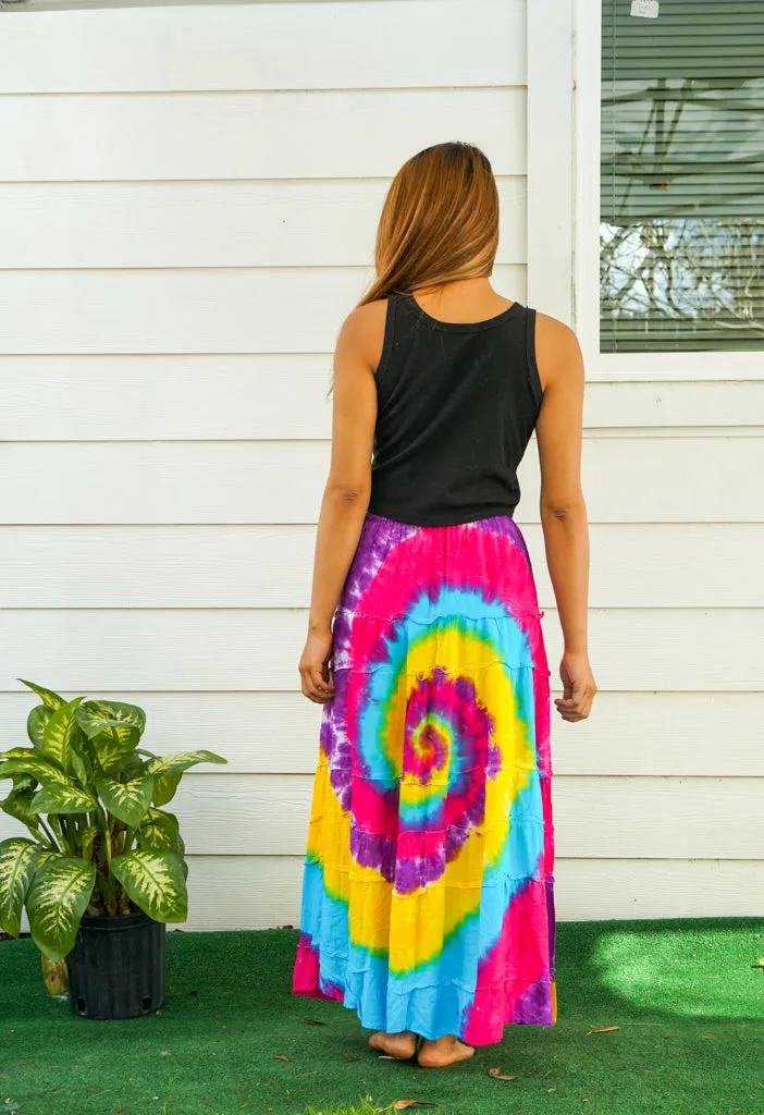 Rainbow Swirl Maxi Skirt