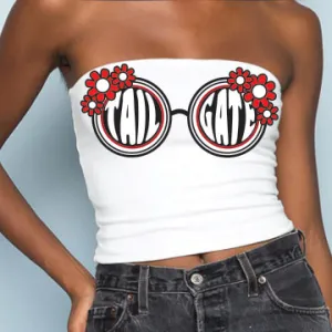 Red & Black Sunglasses Tube Top