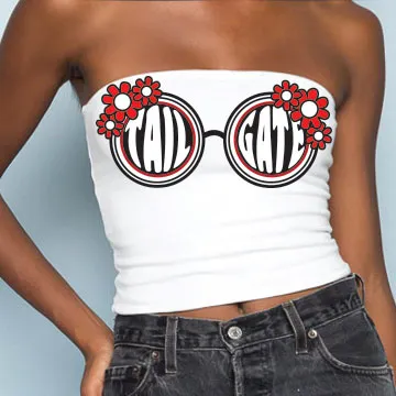 Red & Black Sunglasses Tube Top