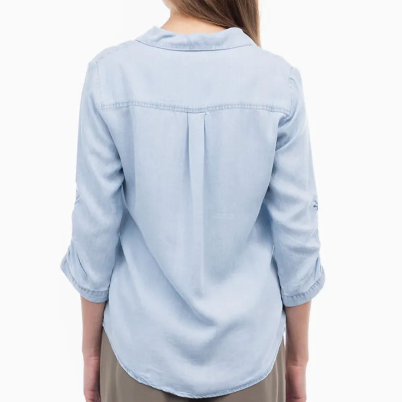 Riverside Tencel Ruched Sleeve Shirt