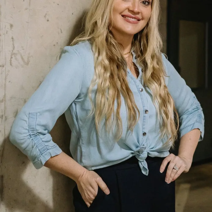 Riverside Tencel Ruched Sleeve Shirt