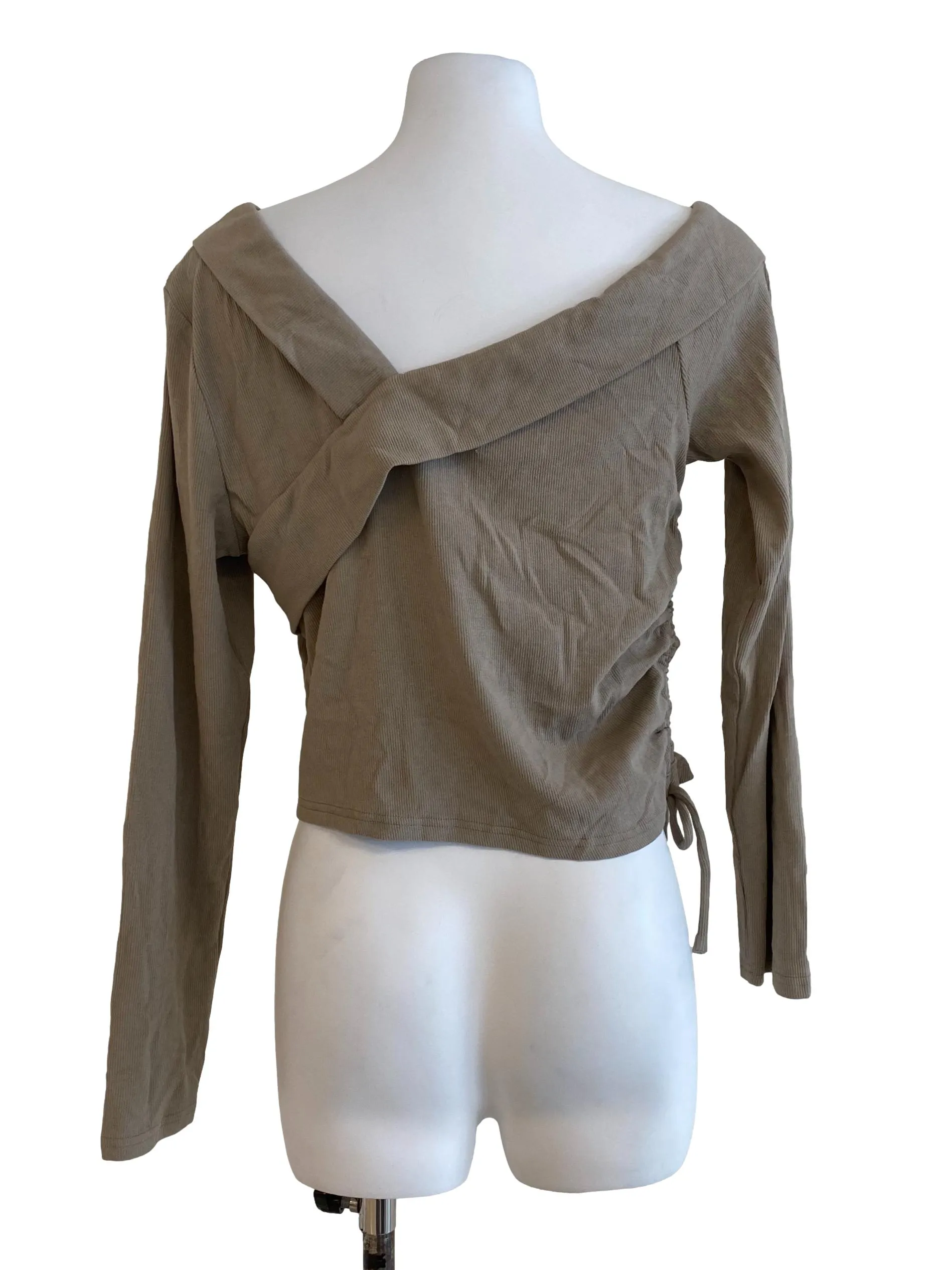 Roasted Brown Longsleeve Crop Top