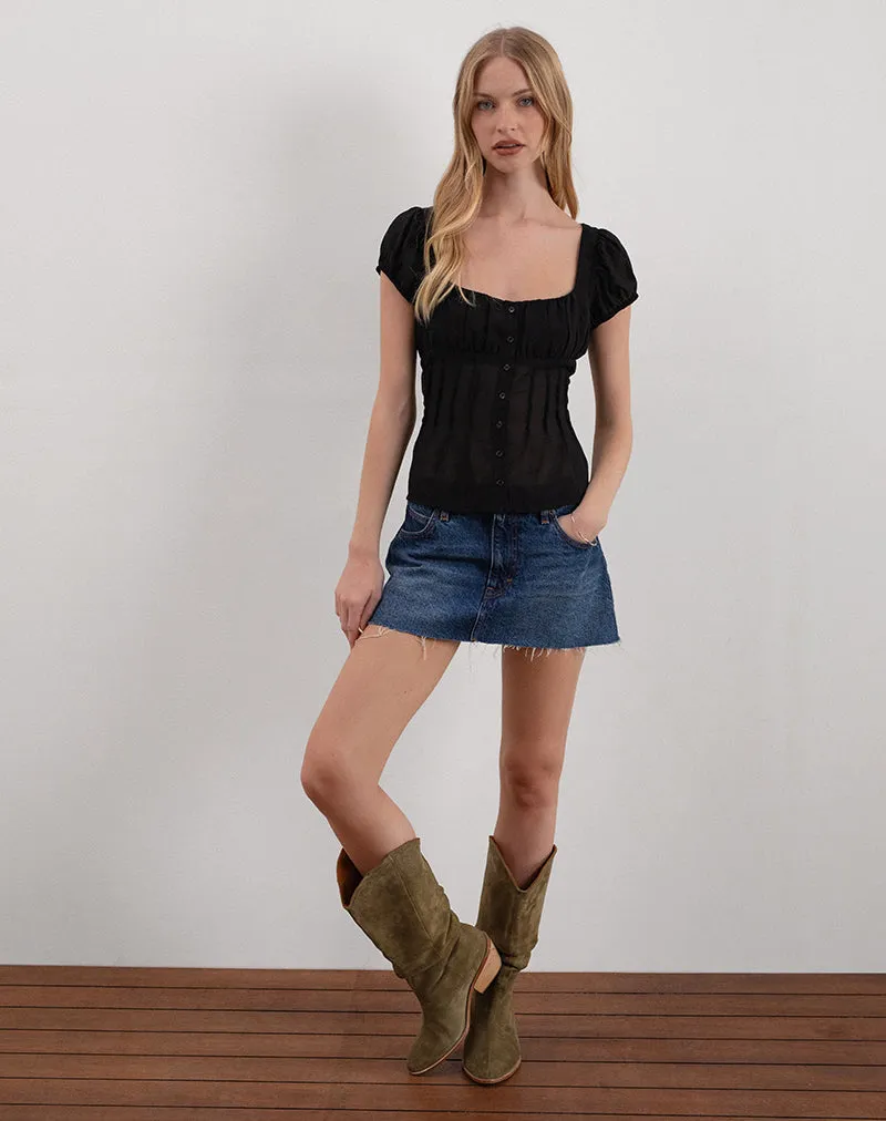 Rolina Blouse in Chiffon Black
