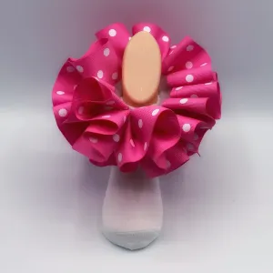 Ruffle Socks - Hot Pink w/ White Dots Ribbon (detachable)