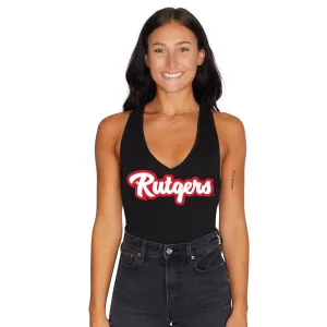 Rutgers Cursive Black Bodysuit