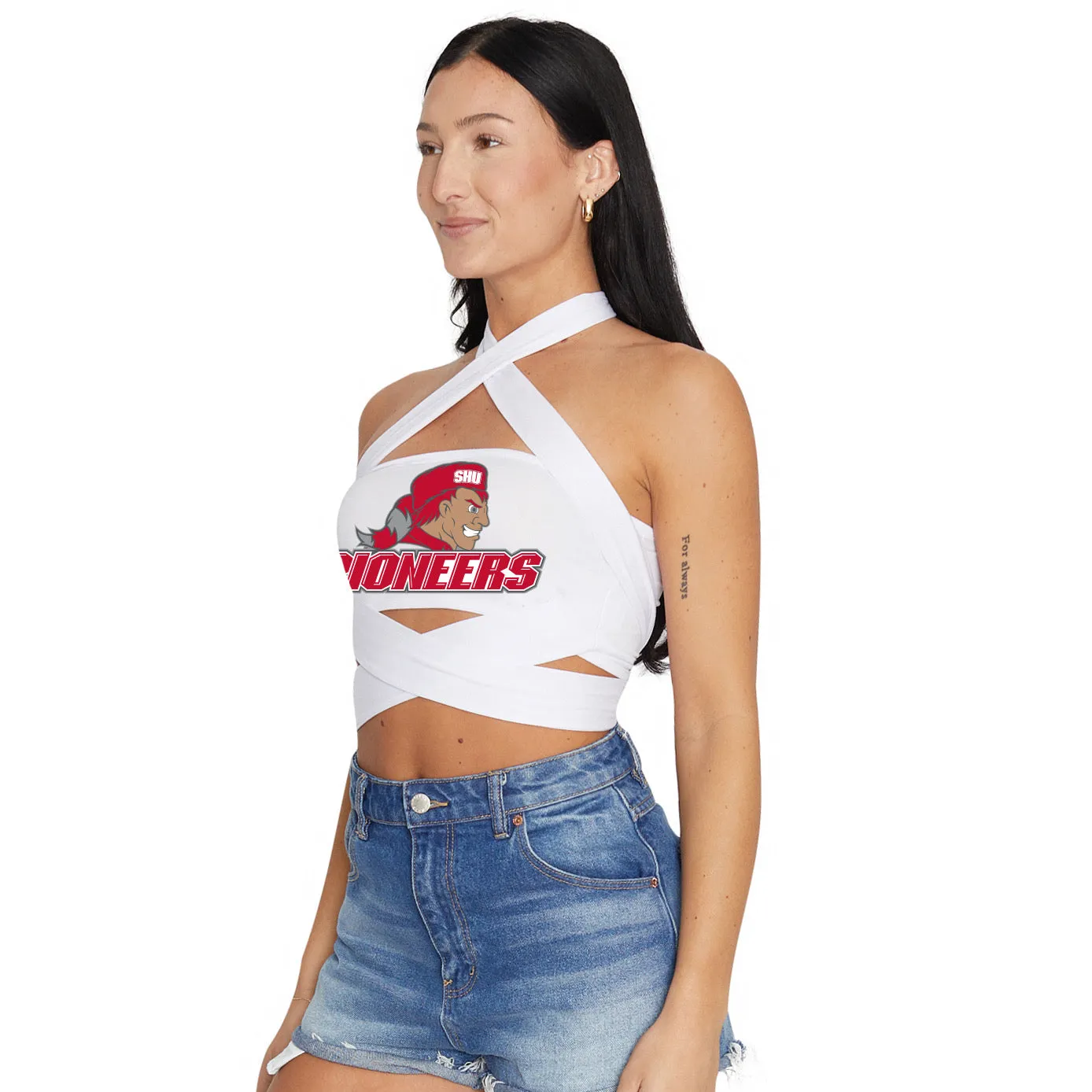 Sacred Heart Pioneers White Multi Way Bandeau Top