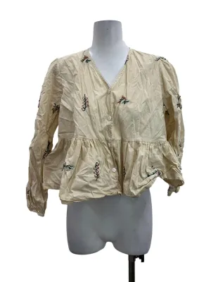 Sand Beige Button Top