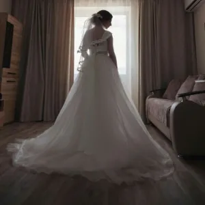 sd-hk Elegant Wedding Dresses A-line Tulle Bridal Gown Ball Gowns for Womens