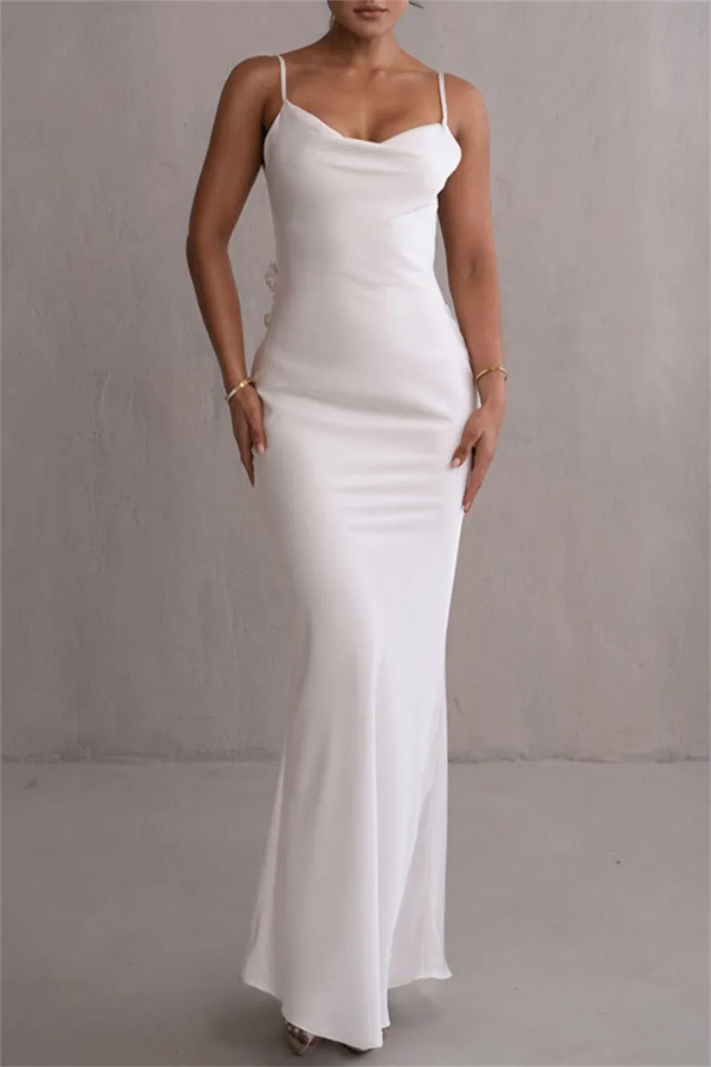 Sexy Formal Backless Spaghetti Strap Long Dresses(3 Colors)