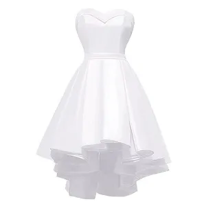 Short Formal Dress Strapless Ruffles Prom Short Party Dress